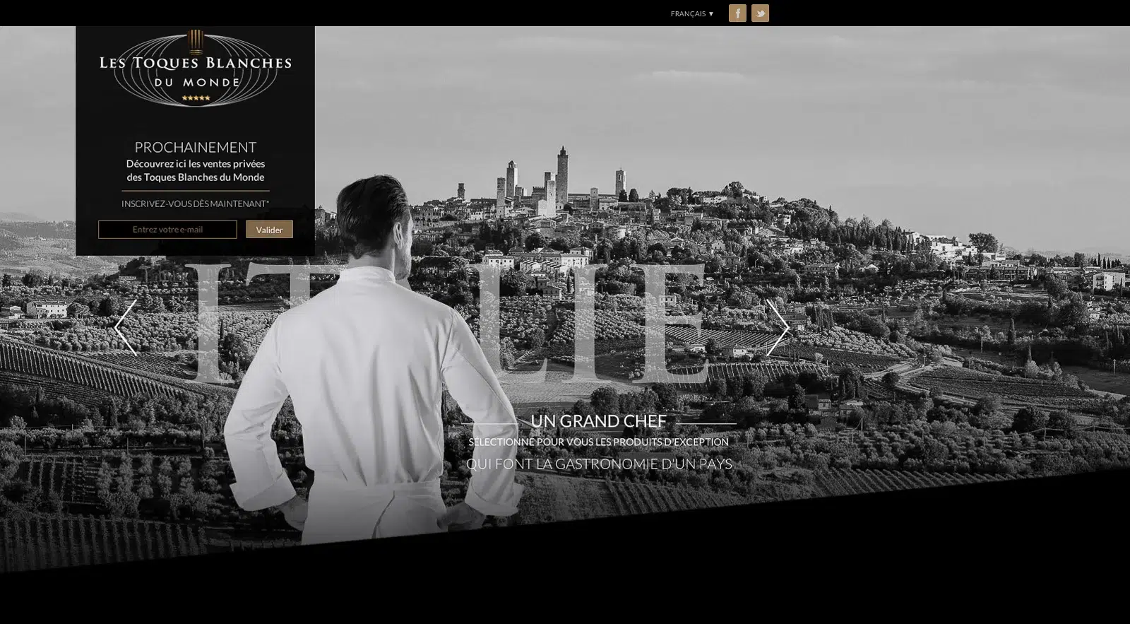 Chef de dos face à San Gimignano par un photographe publicité Lyon.