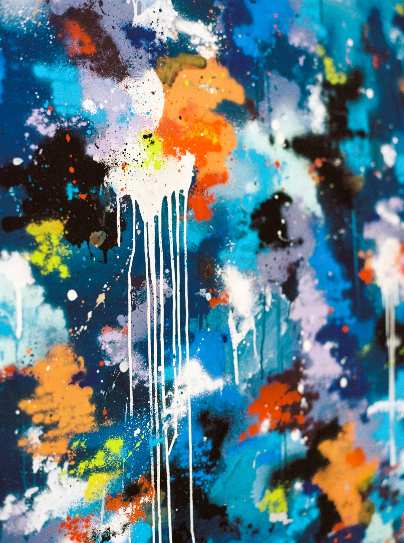 Détail de peinture abstraite par un photographe artiste Lyon.